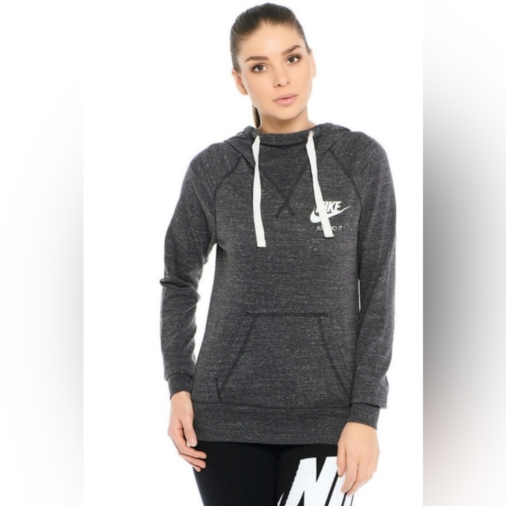 Nike Gym Vintage Sportswear Charcoal Sweatshirt Hoodie Size Medium